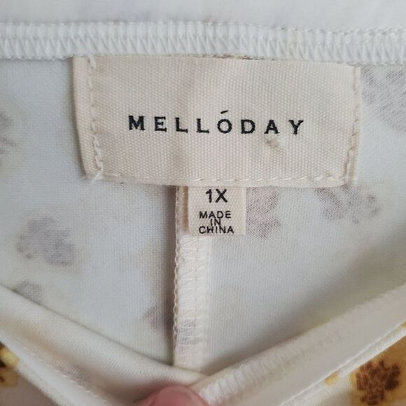 Melloday square neck floral print blouse size 1x - Picture 5 of 6